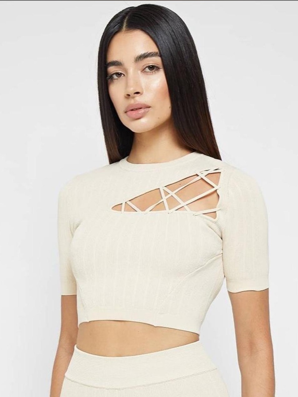 Manière De Voir Knitted Lace Up Top